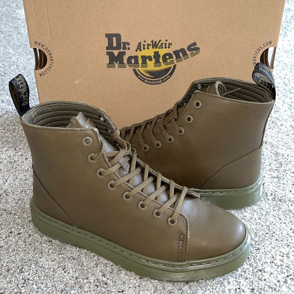 AUTH NIB DR. MARTENS TALIB BRANDO BOOTS OLIVE UNISEX UK 6